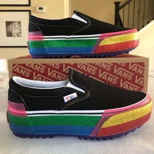 Vans Classic Slip-On Platform Glitter Women size 7